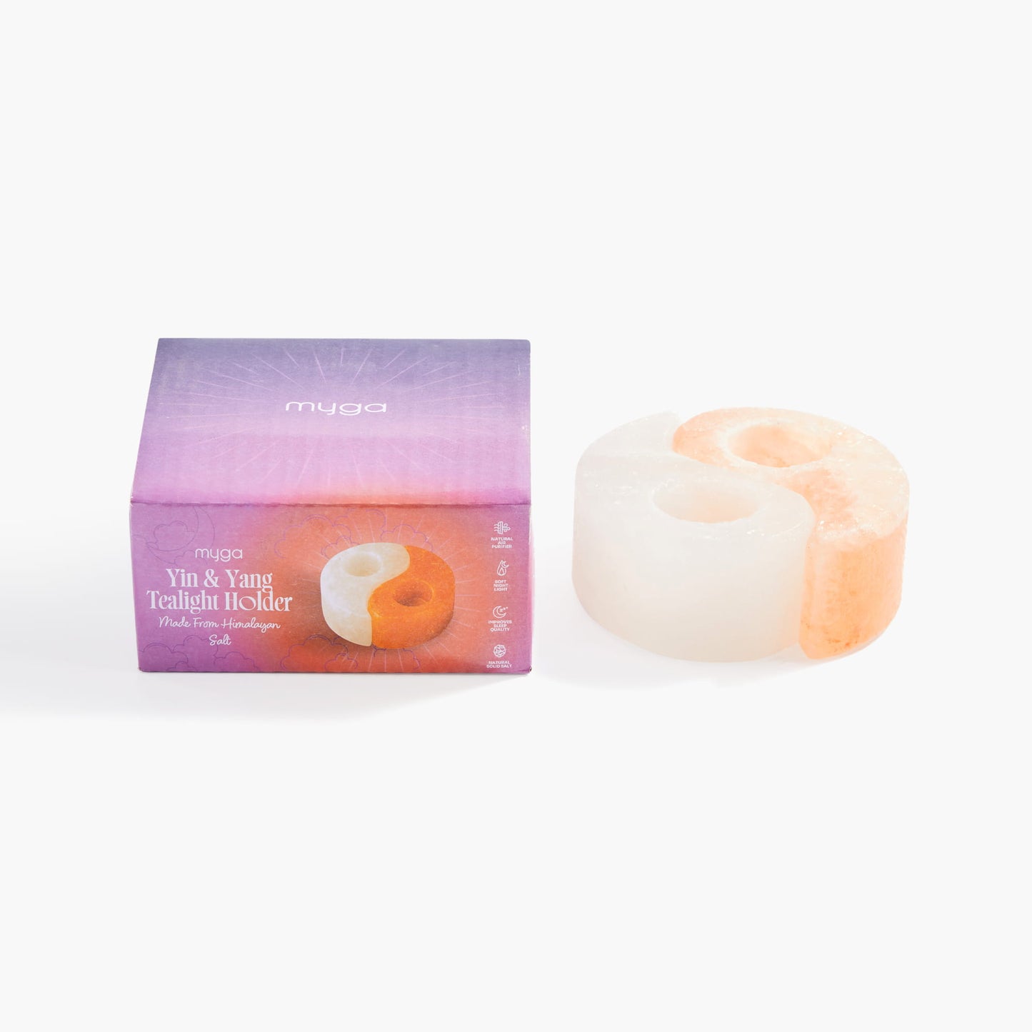 Yin & Yang Himalayan Salt Tealight Holder