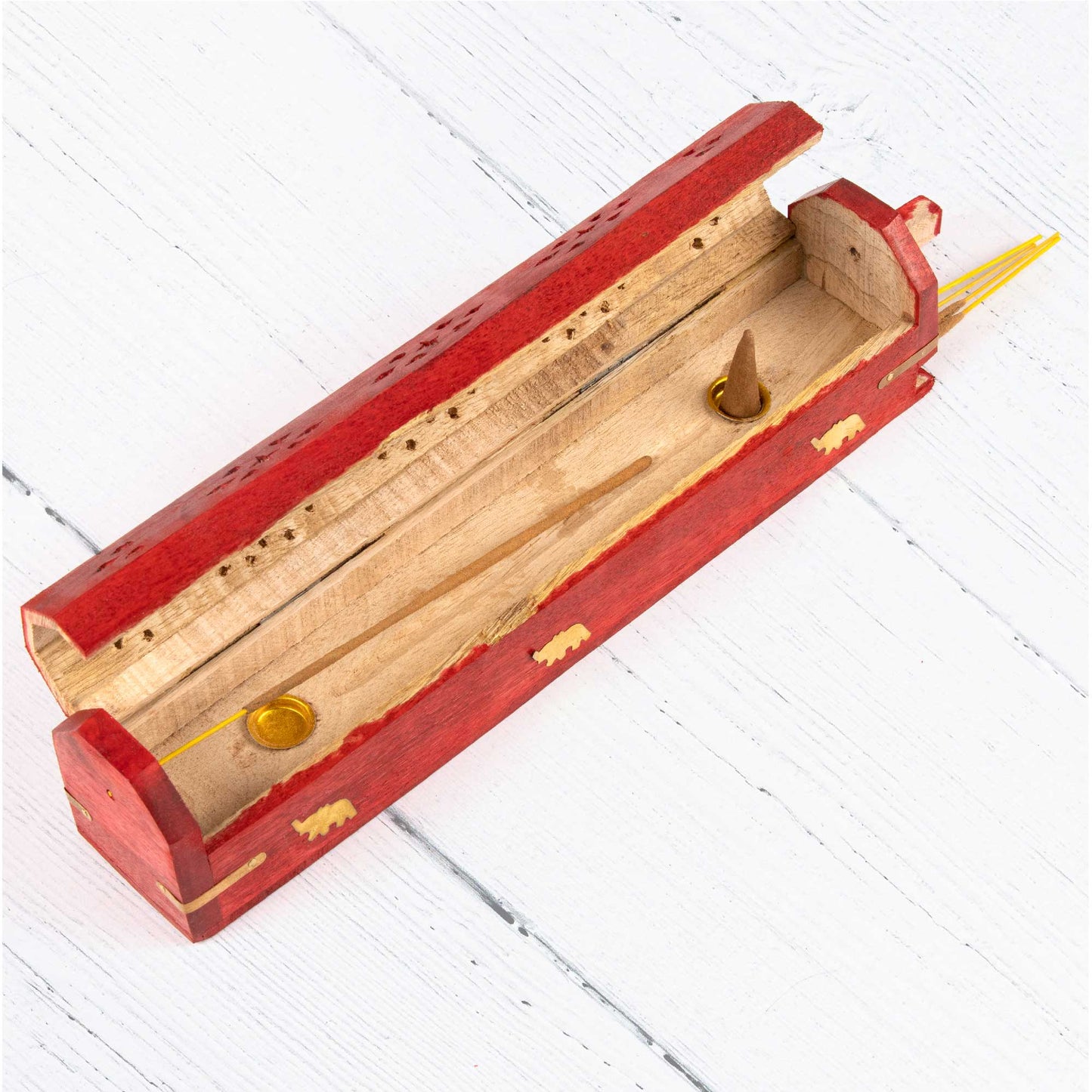 Wooden Incense Box - Red