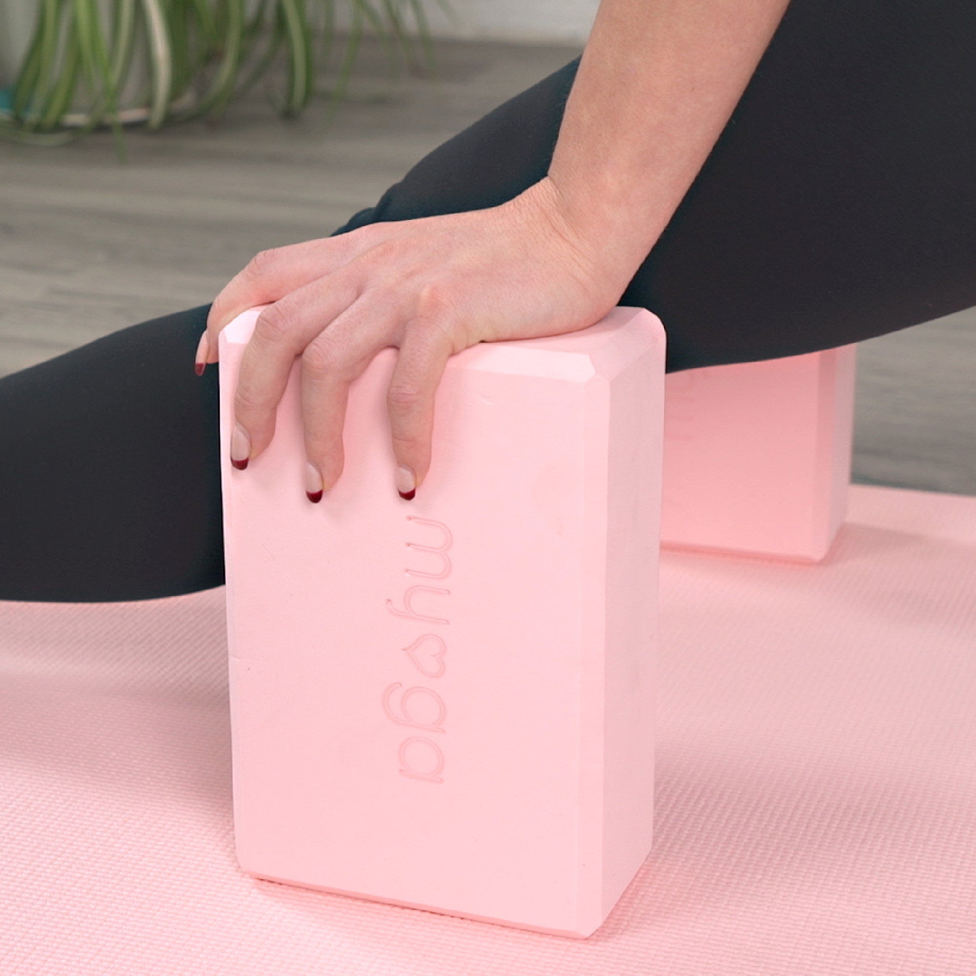 Pink yoga sales blocks