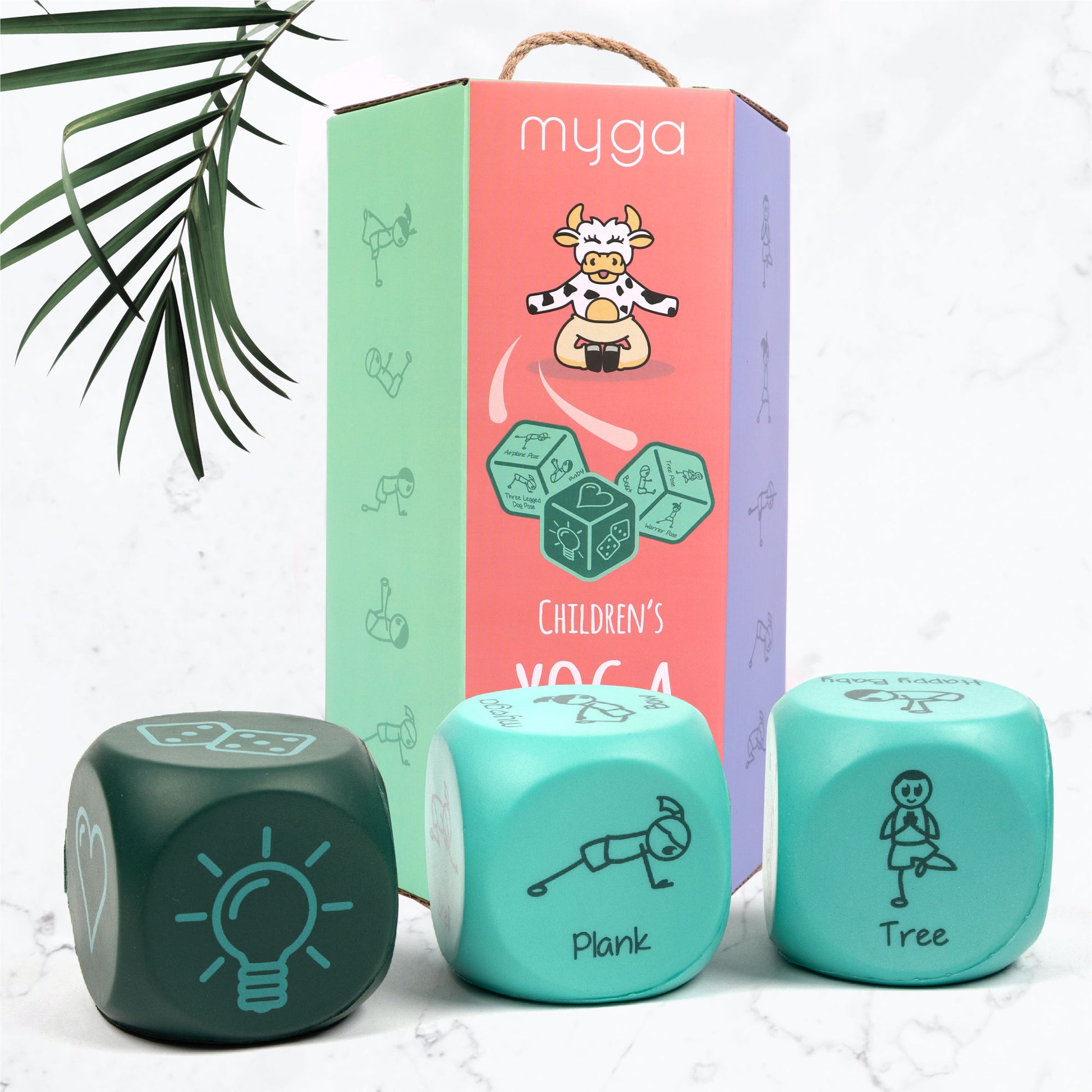 Yoga Dice for Kids - Kids Workout Equipment for Indoor & Outdoor Activities  Solo or Group Classes - Toddler Exercise Games, Waterproof and Easy to