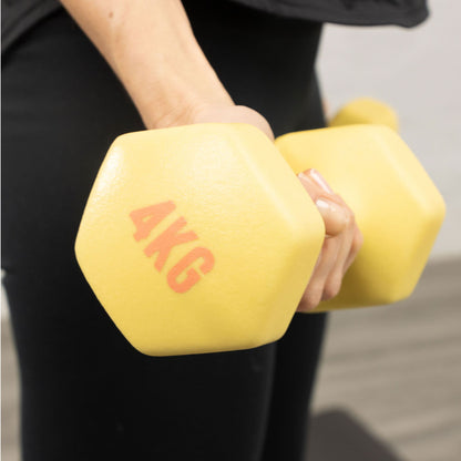 Neoprene & Cast Iron Hex Dumbbell Pair