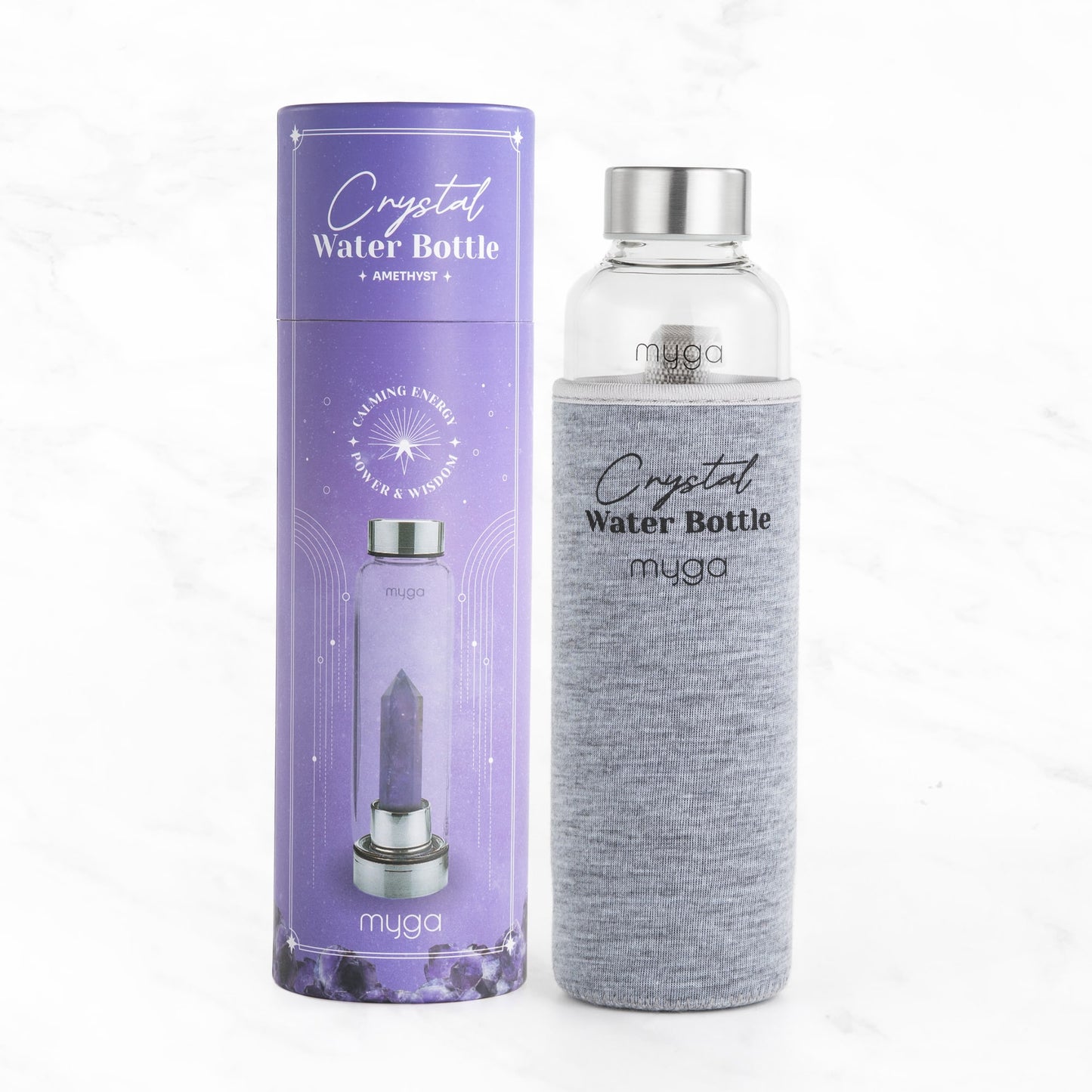 Crystal Water Bottle - Amethyst