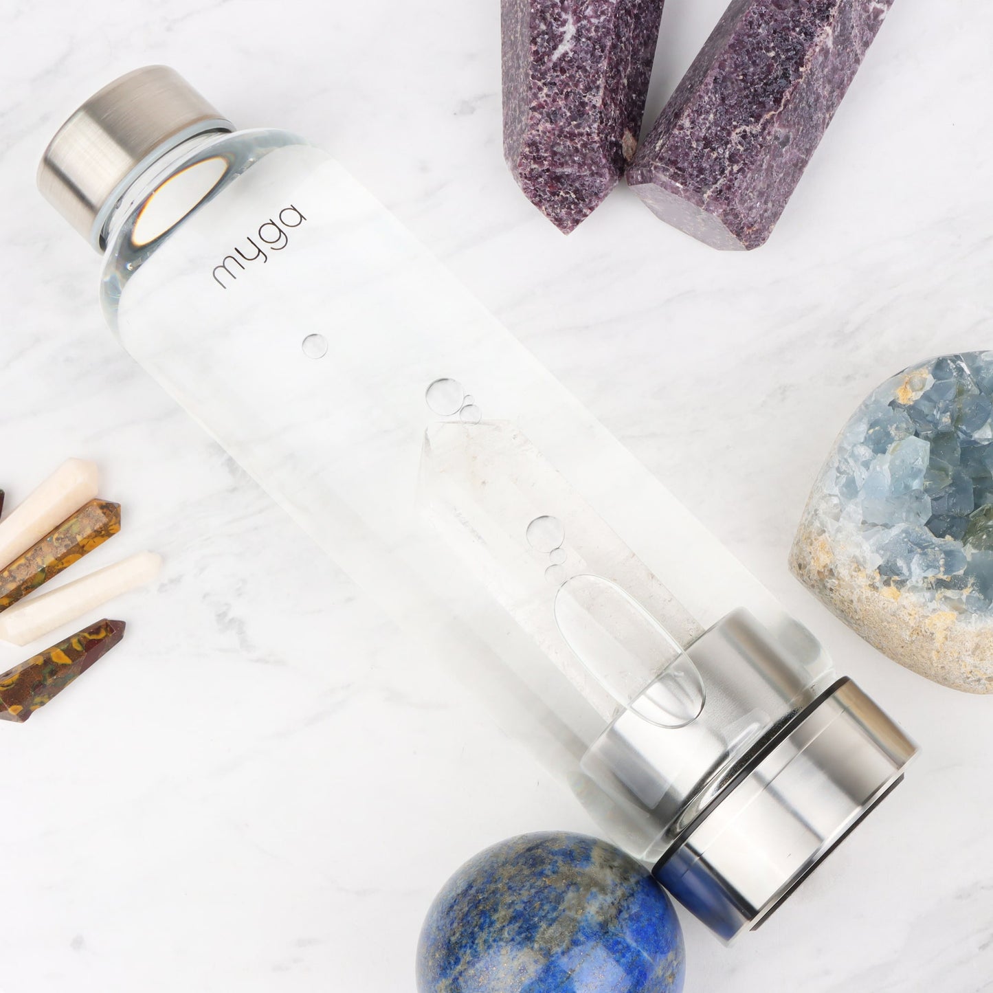 Crystal Water Bottle - Clear Quartz