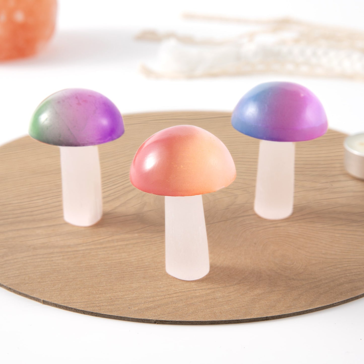 Electroplated Selenite Mushrooms