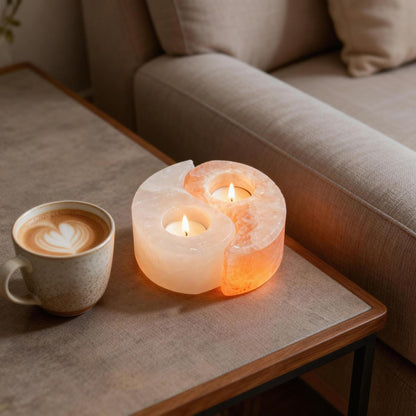 Yin & Yang Himalayan Salt Tealight Holder