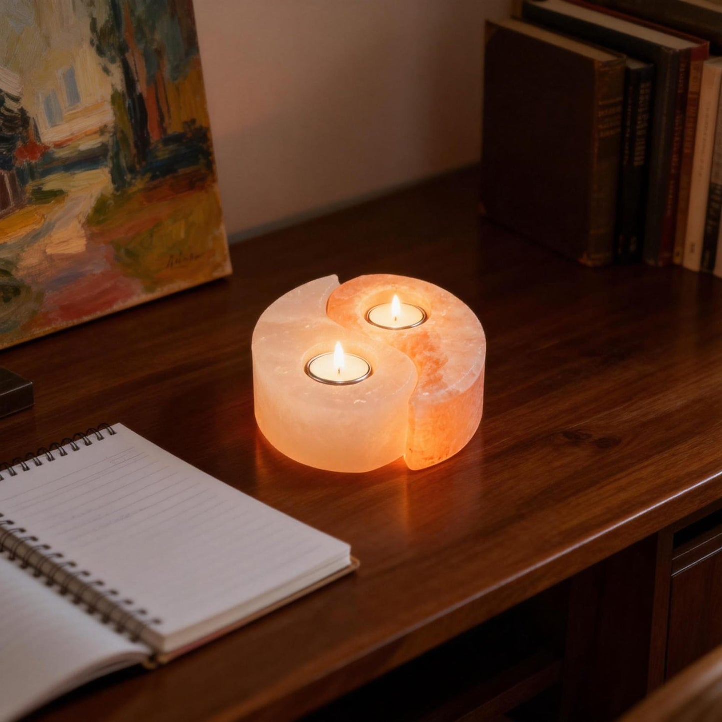 Yin & Yang Himalayan Salt Tealight Holder