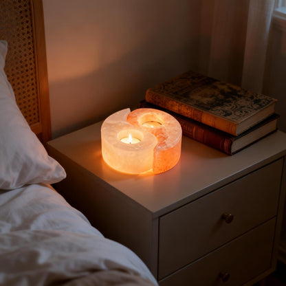 Yin & Yang Himalayan Salt Tealight Holder