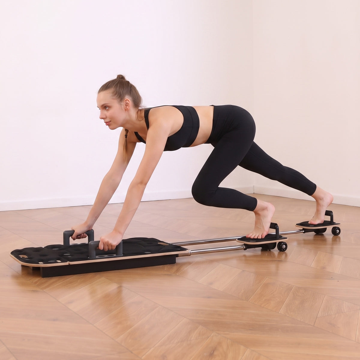 Wooden Pilates Reformer with Massage Roller
