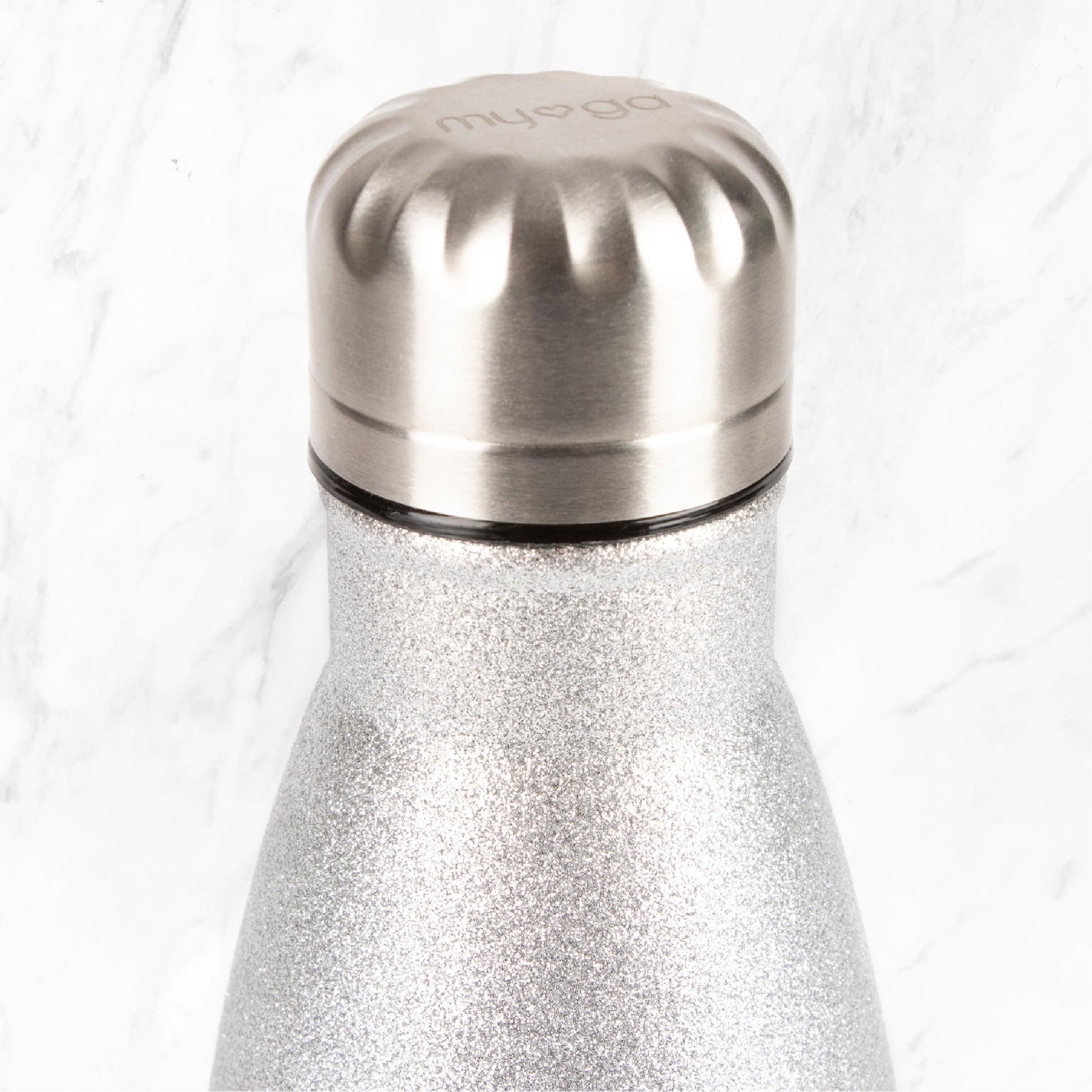 Metal Water Bottle 500ml - Gold Glitter –