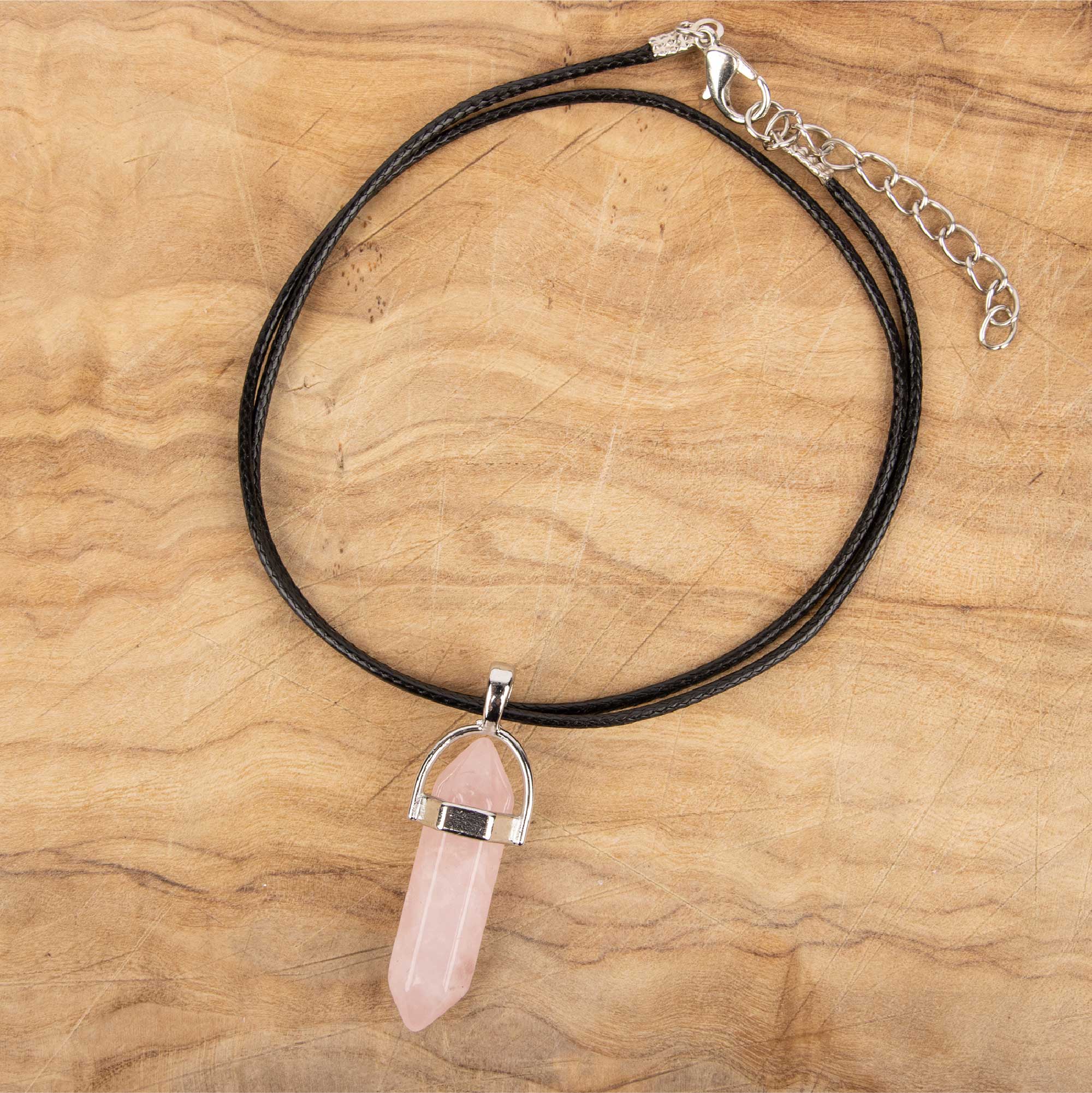 Rose quartz crystal sales pendant necklace