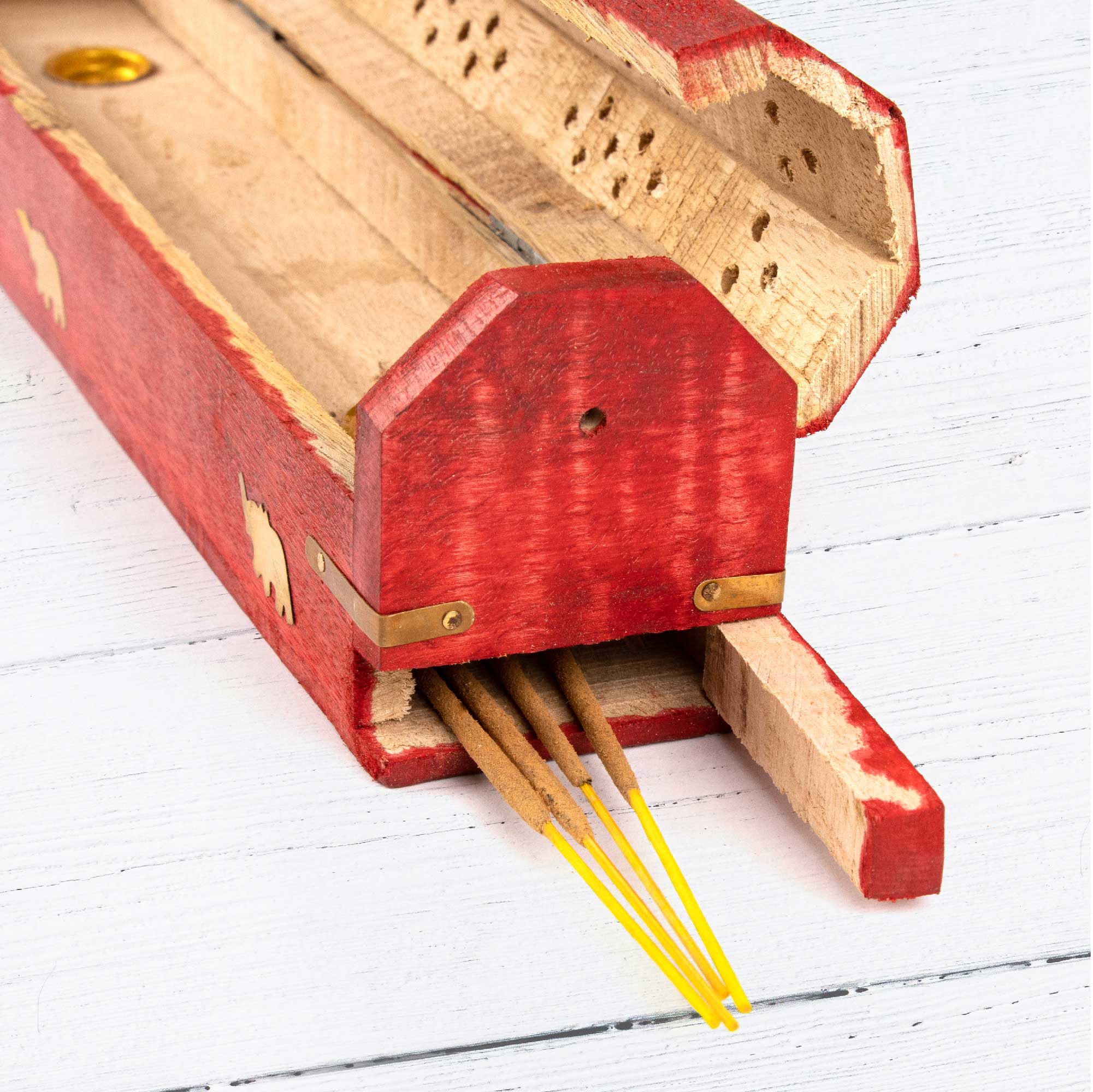 Wooden Incense Box - Red – www.myga.eco