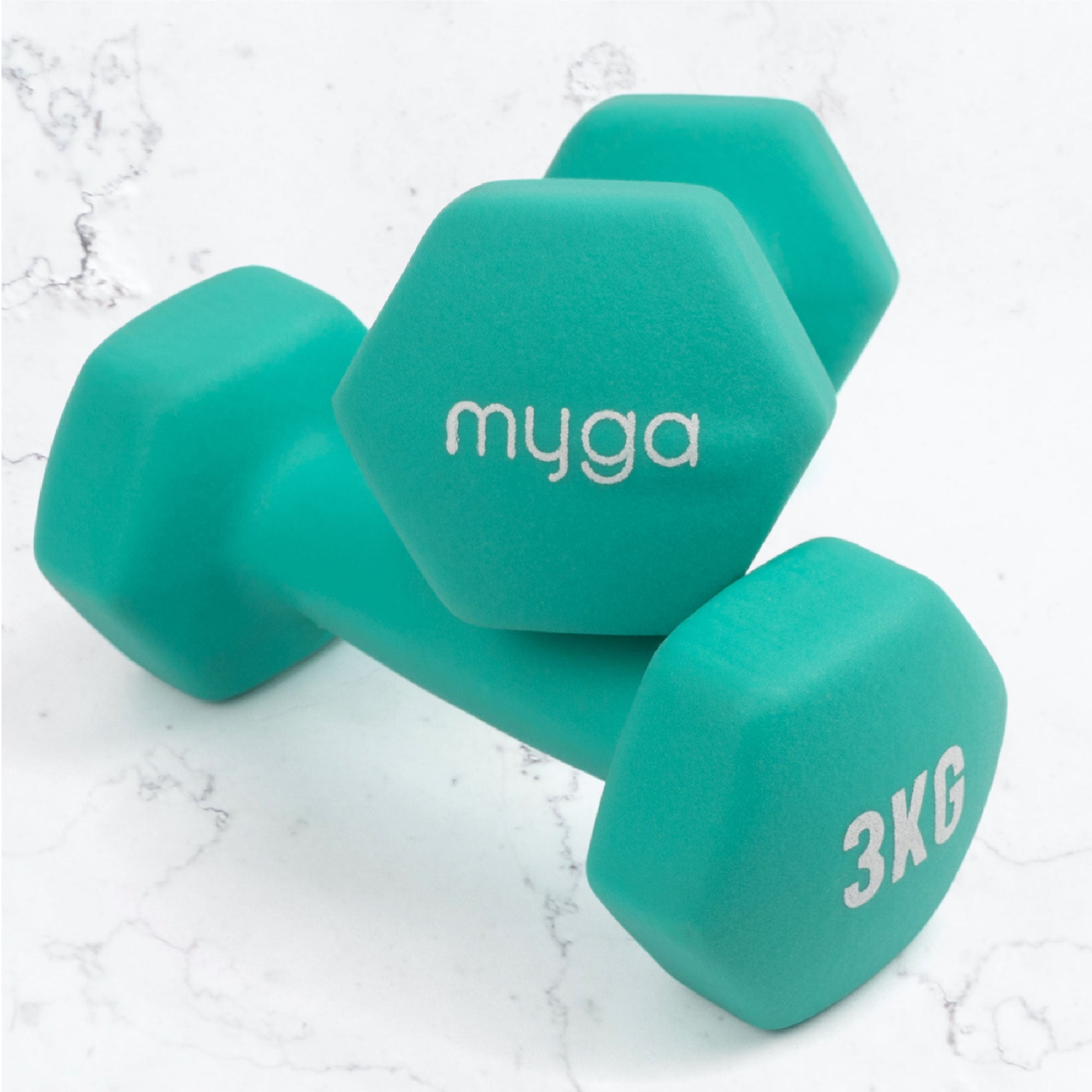 Hexagonal Dumbbell 3kg Pair www.myga.eco