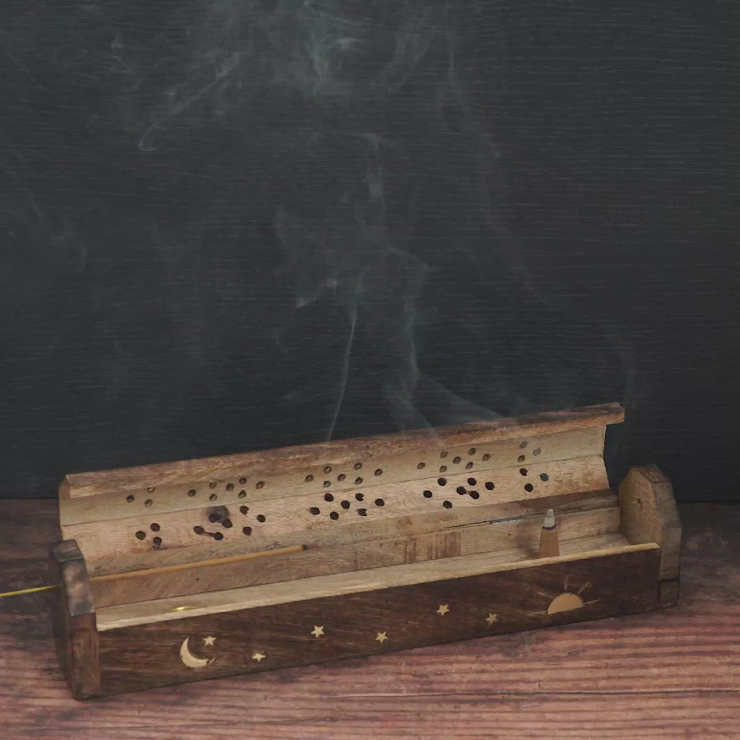 Wooden Incense Box - Sun Rays – www.myga.eco